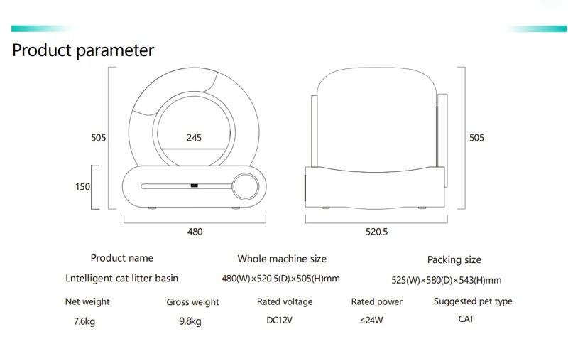 Smart Quick Self Cleaning Big Cat Toilet with Automatic APP Remote Control