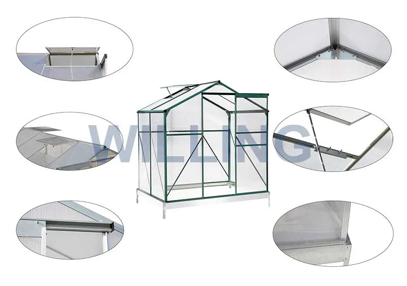 Mini Size Metal Aluminium Backyard Greenhouse Garden Greenhouse