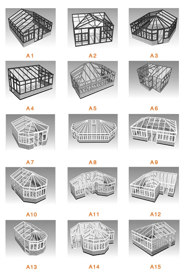 Cheap Sunroom Kits Backyard Greenhouses for Agriculture