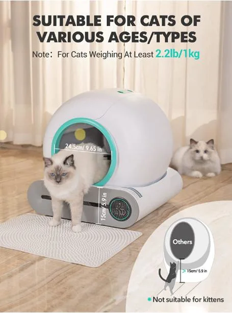 Large Safety Door UV Light Smart Self-Cleaning WiFi APP Control Automatic Cat Litter Toilet Box