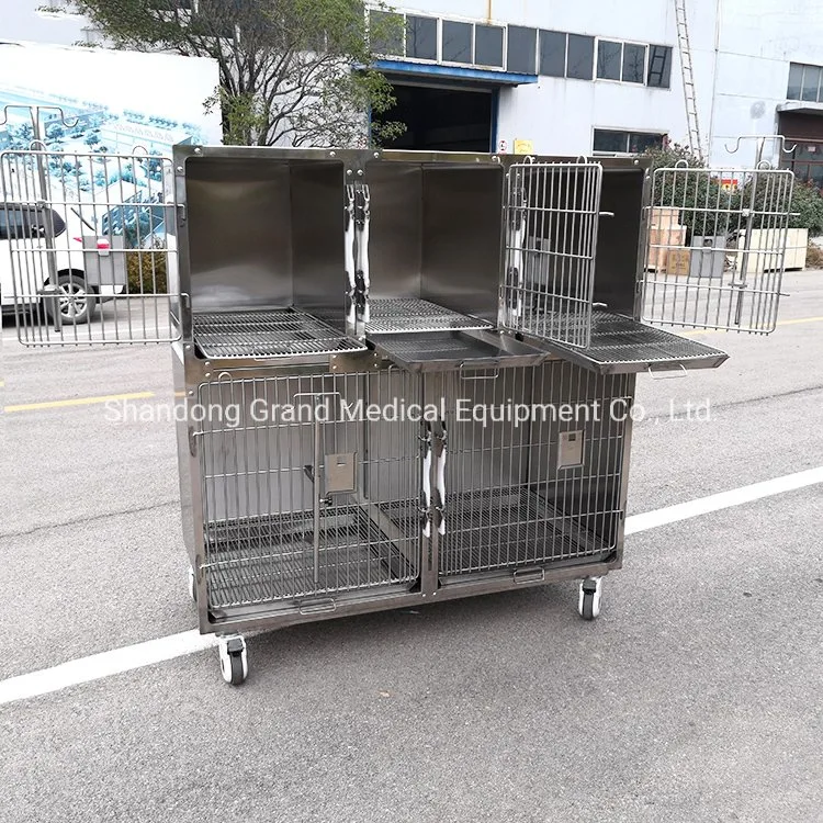 Large Pet Dog Cage Stainless Steel Dog and Cat Crate Heavy Duty Animal Vet House Cage