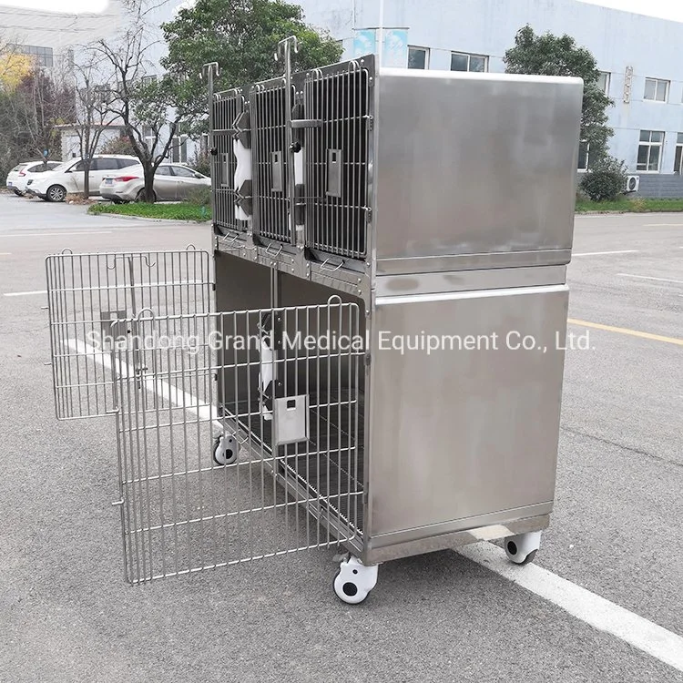 Large Pet Dog Cage Stainless Steel Dog and Cat Crate Heavy Duty Animal Vet House Cage