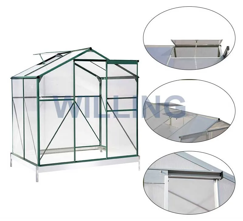 Mini Size Metal Aluminium Backyard Greenhouse Garden Greenhouse