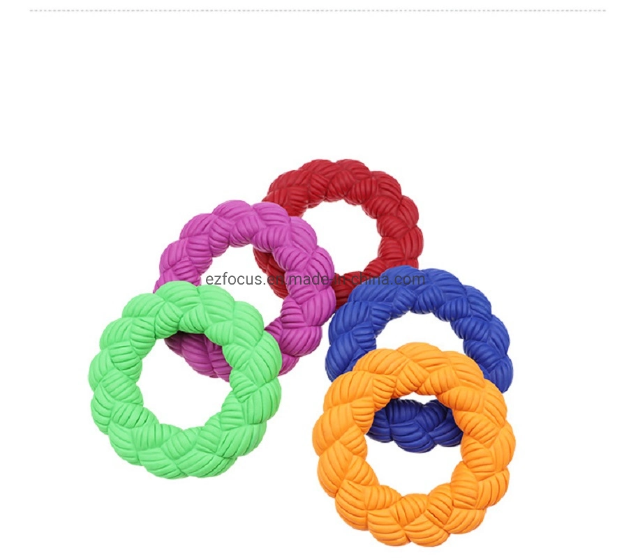 Dog Ring Rope Natural Chew Toys Teeth Cleaner Aggressive Non-Toxic Safe Wbb16607
