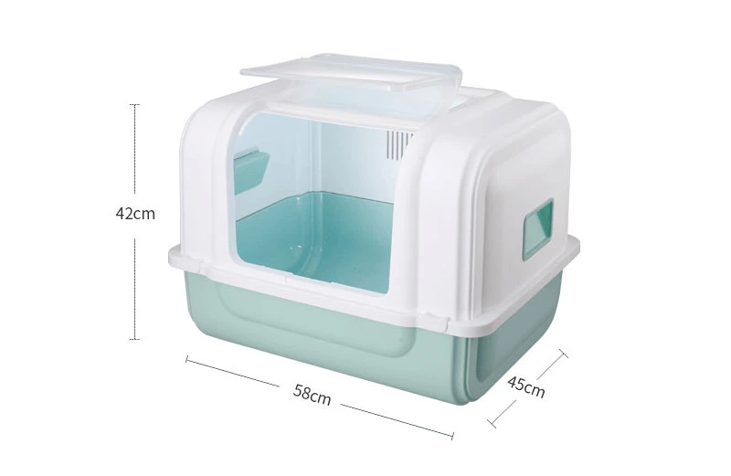 Oversized Cat-Proof Fully-Closed Cat Litter Box with Large Clamshell Cat Toilet Bed