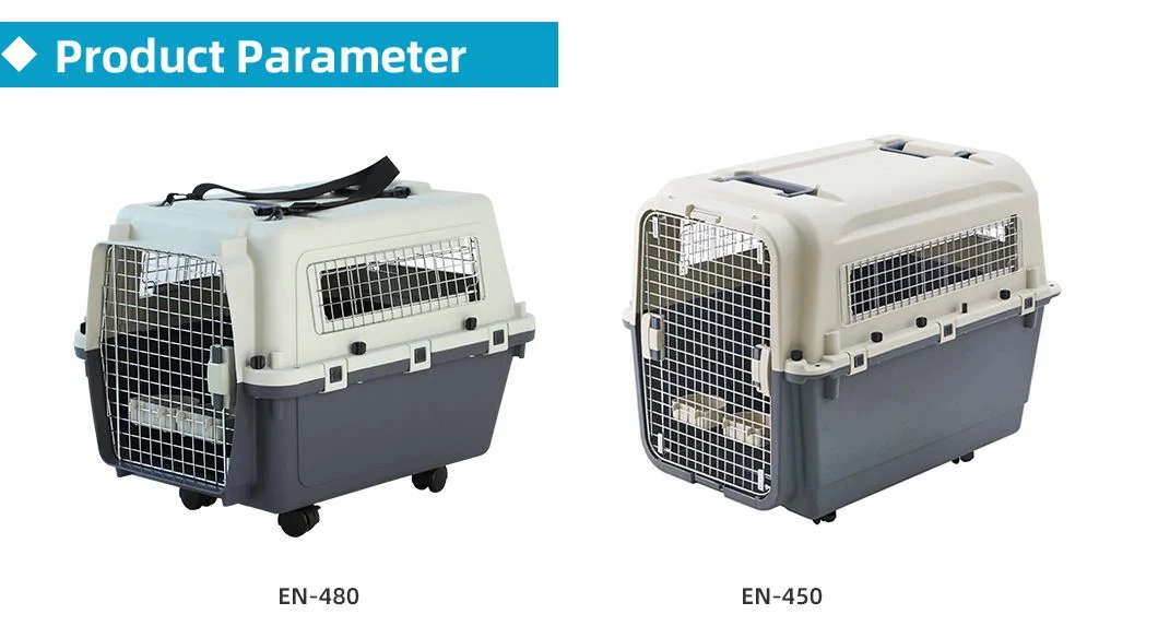 Air Approved Pet Carrier Products Outdoor Iron Door Cat Dog Kennel Luxury Puppy Rabbit Carrier Airline Transport Box Travel Dog Cage with Wheels