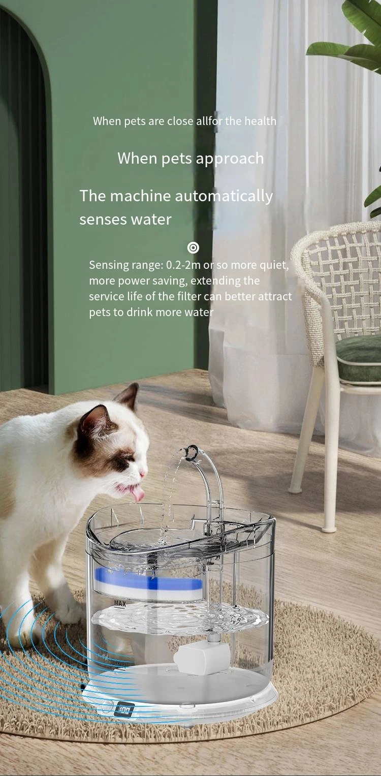 Simulate Spring Water Dual Frequency 5000mAh Rechargeable Electric Smart Cat Pet Water Dispenser