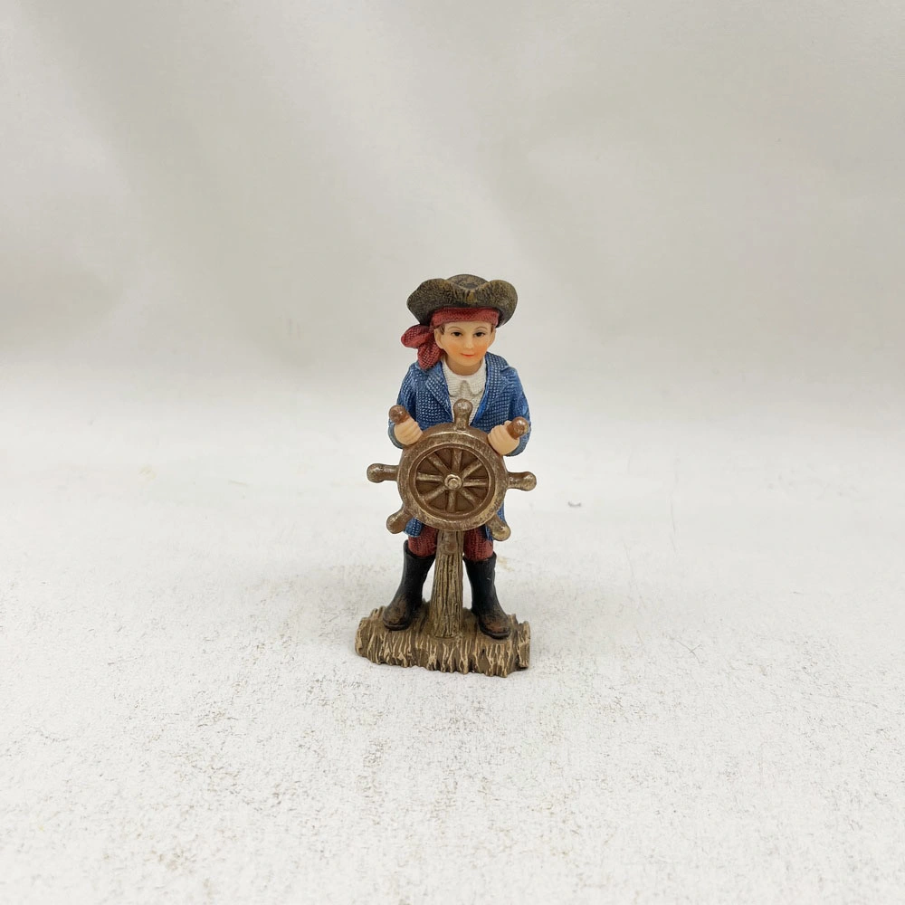 Resin Little Pirate Captain Boy Figurine Miniature Fairy Garden Kit Factory Direct Supply