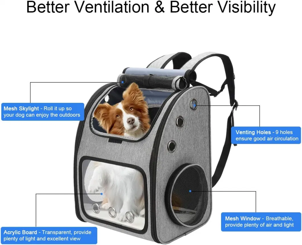 2023 Expandable Pet Carrier Backpack Portable Pet Travel Backpack for Cats and Dogs