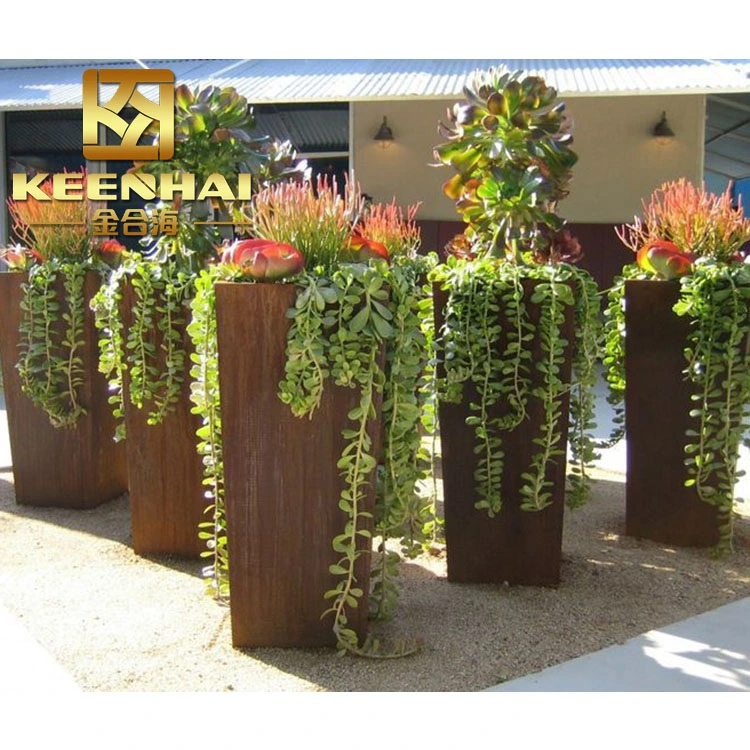 Custom Metal Fabrication Planter Corten Steel Plant Pot for Outdoor