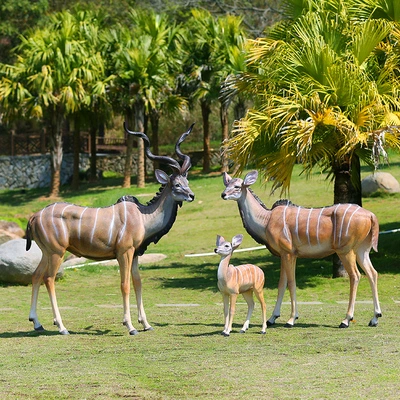 Large Outdoor Simulated Twisted Horned Antelope Glass Fiber Glass Sculpture Park Animal Garden Landscape Decoration Handicraft Ornaments