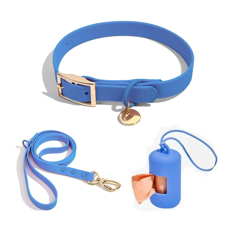 Pet Products PVC Dog Collar Modern Puppy Leash with Poop Bag Set