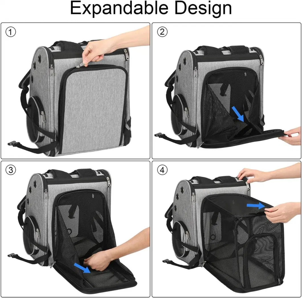 2023 Expandable Pet Carrier Backpack Portable Pet Travel Backpack for Cats and Dogs