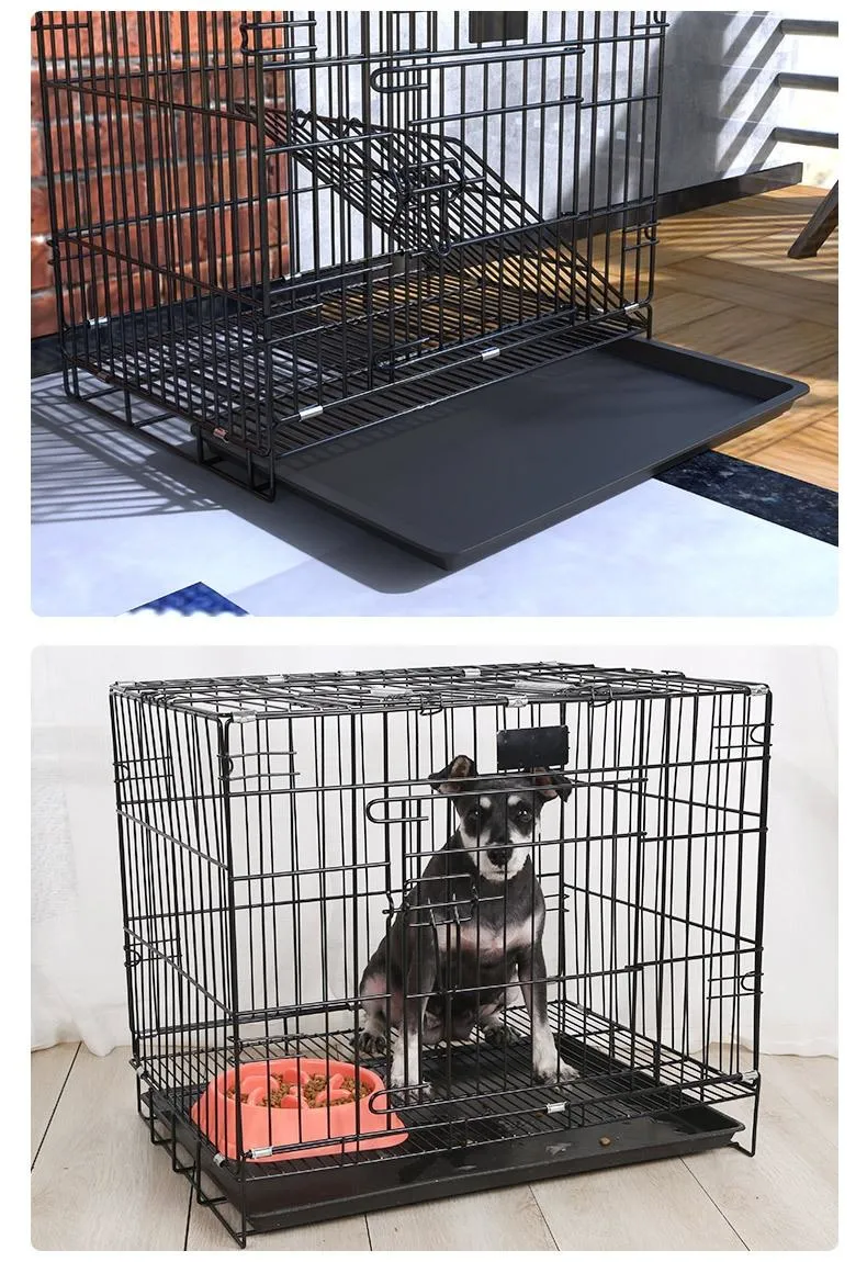 Various Size Heavy Duty Pulleys Thickened Stainless Steel Folding Dog Cage Pet Cage