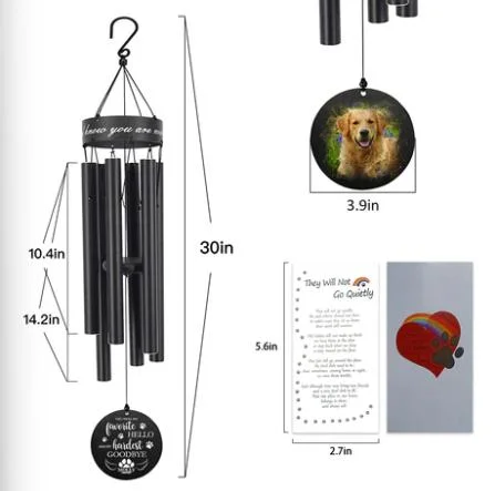 Pet Memorial Custom Photo Wind Chimes, Wind Spinner