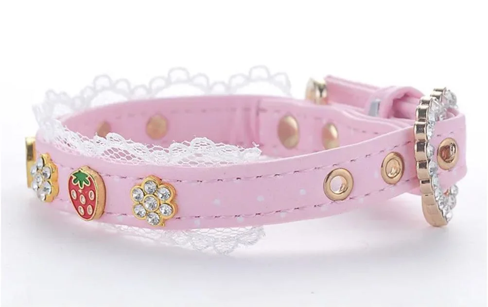 Luxury Jewelry Pearl Pet Dog Collar Leash Set Teddy Poodle Pomerania Yorkshire Bulldog, Pet Dog Collar for Puppy