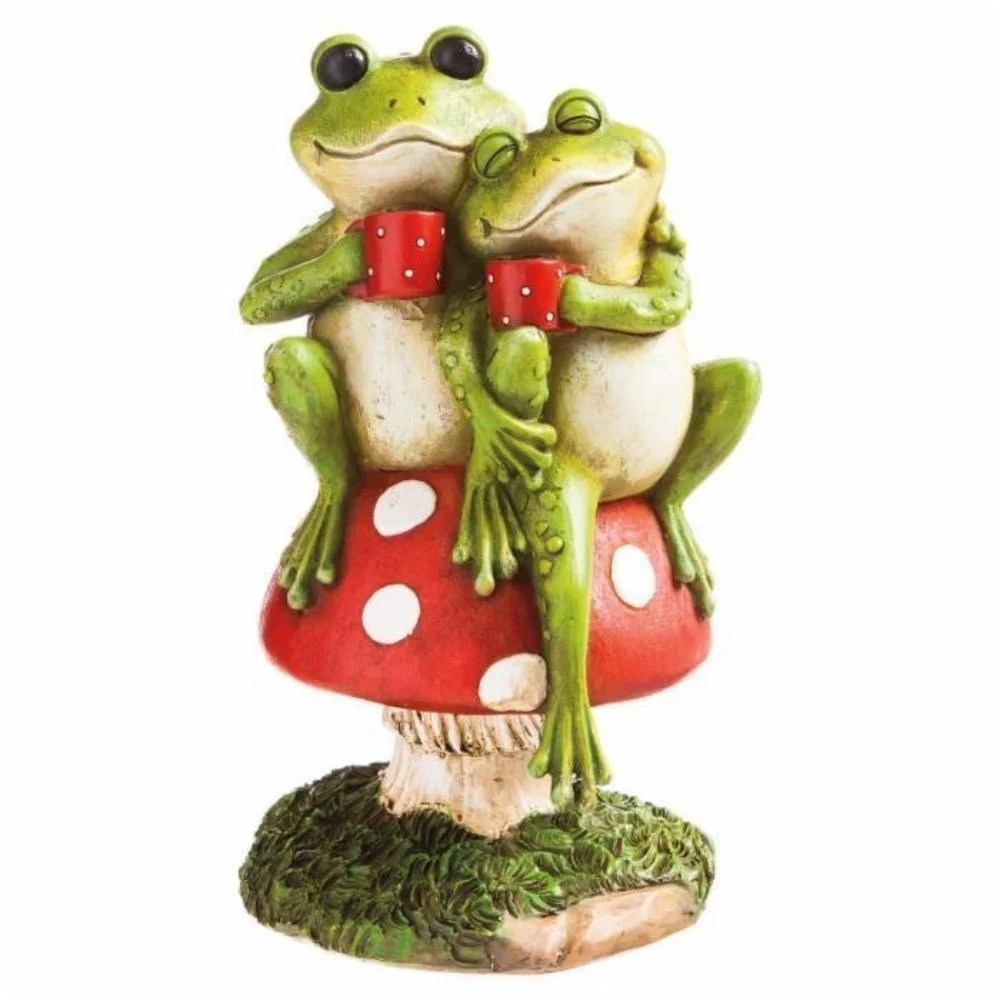 Garden Frog Couple Statue Sculpture, Resin Frogs Figurines Ornament Wyz19831