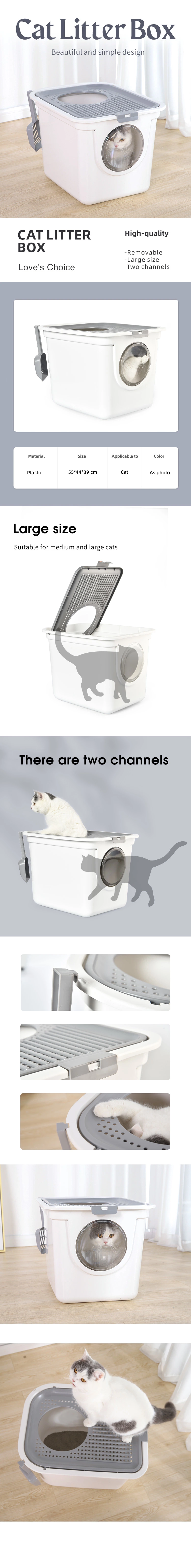 Top Front Entry Configurable Closed Cat Toilet Double Door Cat Litter Box