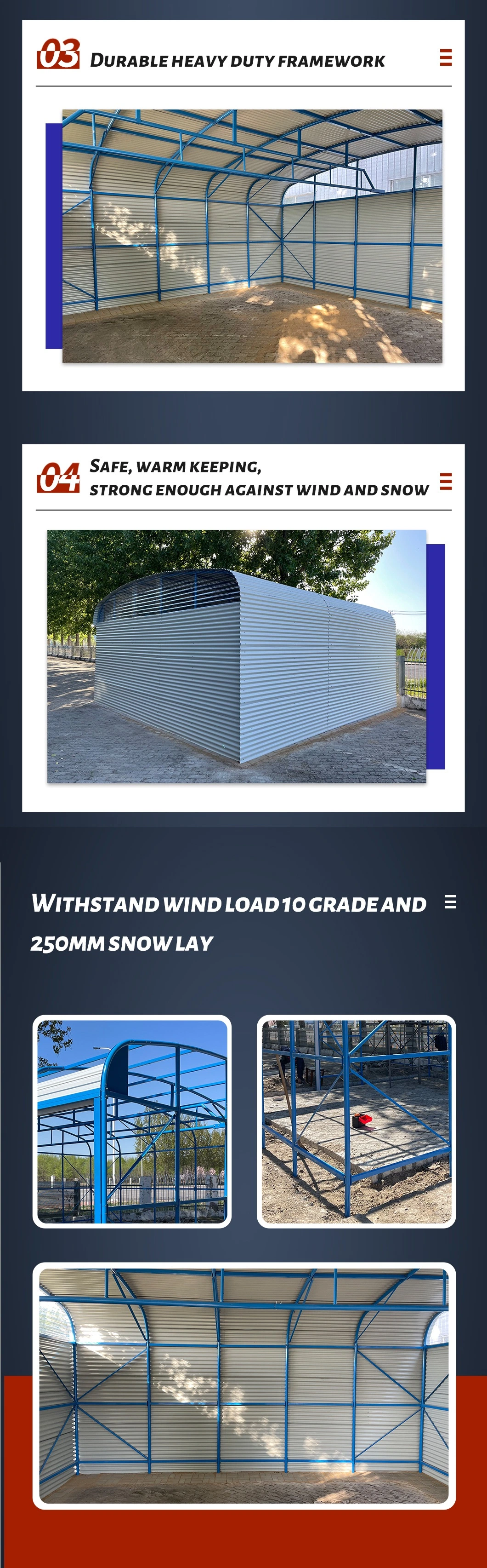 SC057 Prefabricated Building Waterproof Outdoor Garage Storage Shed