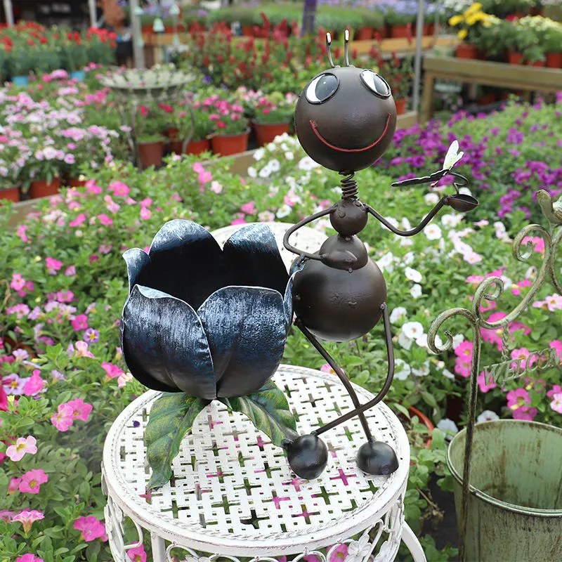 Metal Ant Planter Pot, Garden Flower Pot, Animal Pot Decoration