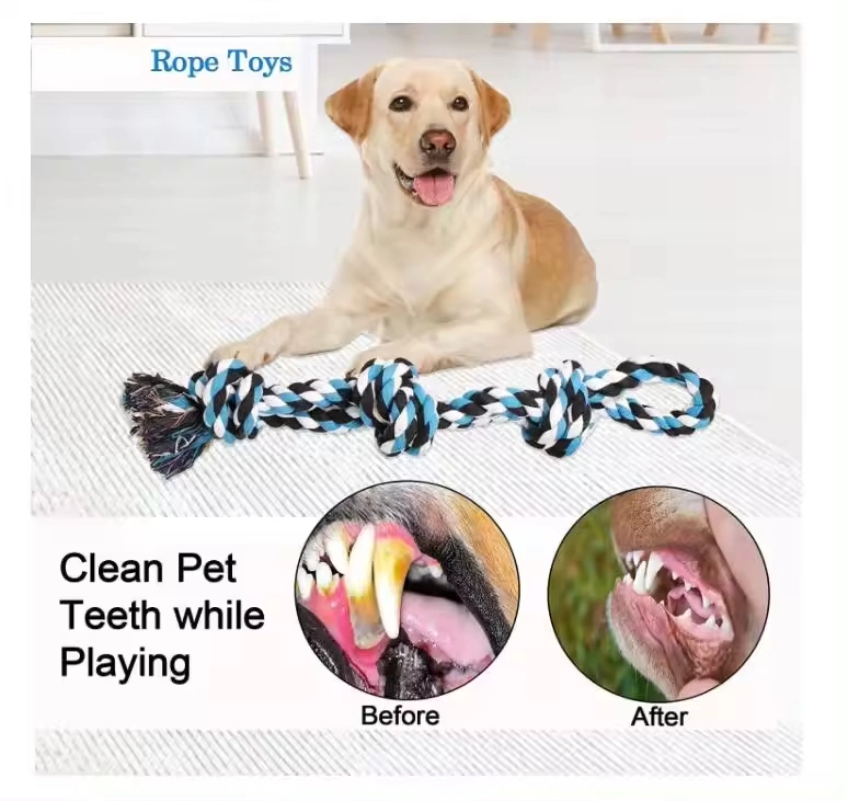 Wholesale Dog Rope Toys Interactive Dental Cleaning Product Colorful Cotton Dog Toys Pet Chew Toy