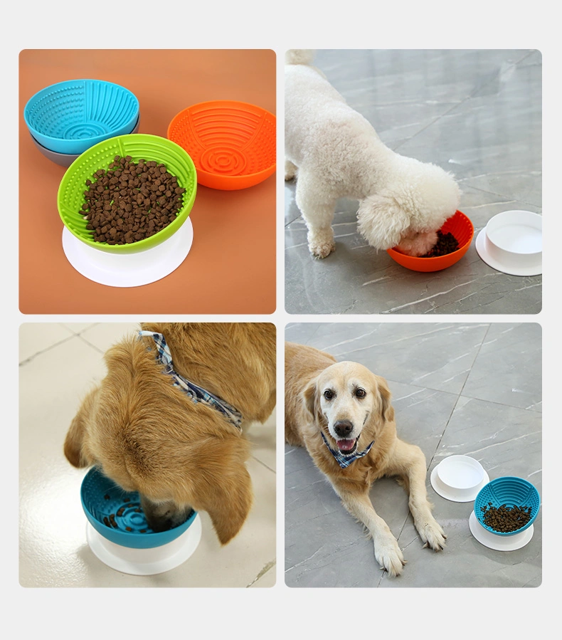 Silicone Pet Feeding Food Water Bowl Slow Feeder Dog Bowls