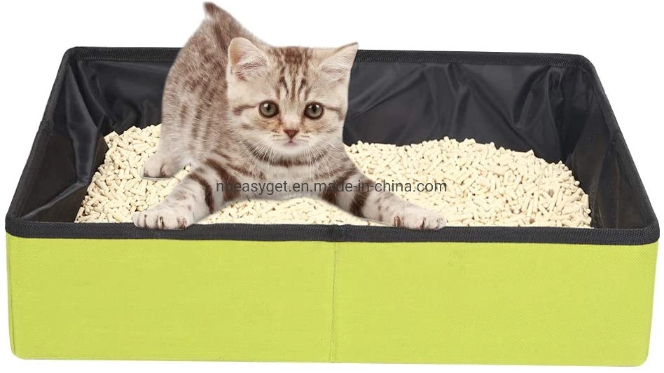 Cat Travel Litter Box Foldable and Portable with Waterproof Compartment Esg12361