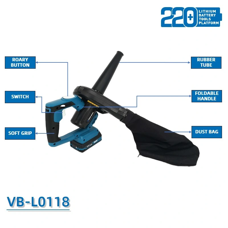 OEM 20V/18V Electric Garden Tools Lithium Battery 2.0ah/4.0ah Cordless Brushless Blower for Clean up Air Leaf and Snow