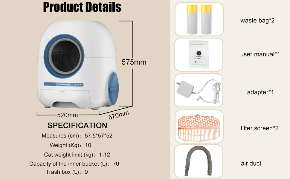Hot Sale Auto Cleaning Smart Electric APP Monitoring Cat Litter Box