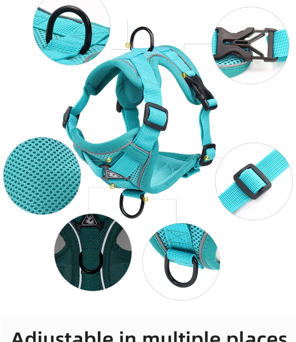 Pet Harness Reflective Small Middle Dog Harness Lead Walking Running Leashes Cat Dogs Chest Strap Vest