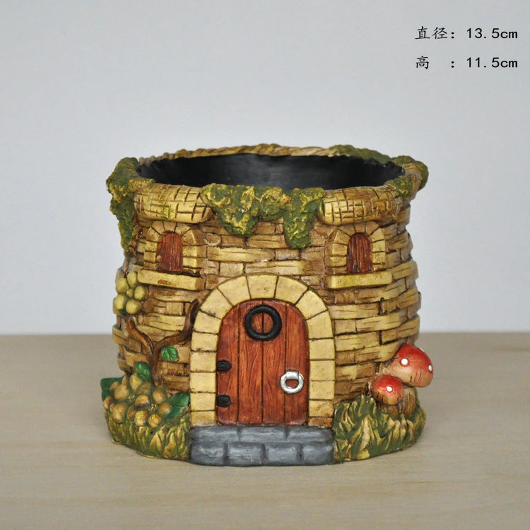 Custom Mushroom House Basket Garden Flower Pot Planter