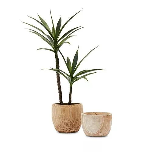 Wood Flower Pot Round Planter Suitable for Indoor Outdoor Garden Yard Patio