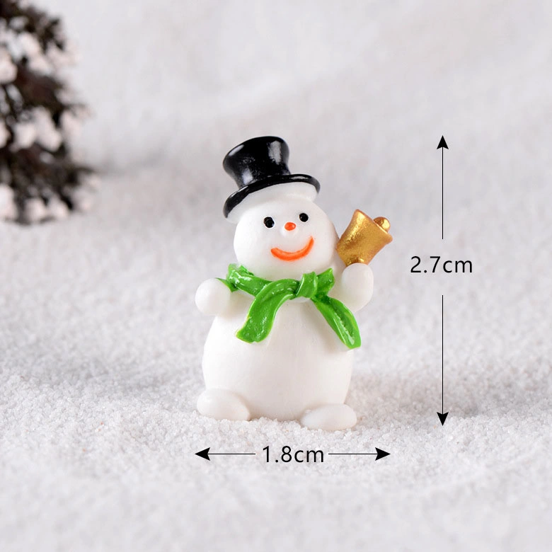 Winter Fairy Garden Miniature Snowman Santa Deer Christmas Tree Resin Christmas Ornaments