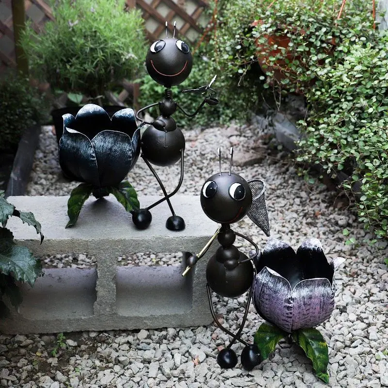 Metal Ant Planter Pot, Garden Flower Pot, Animal Pot Decoration