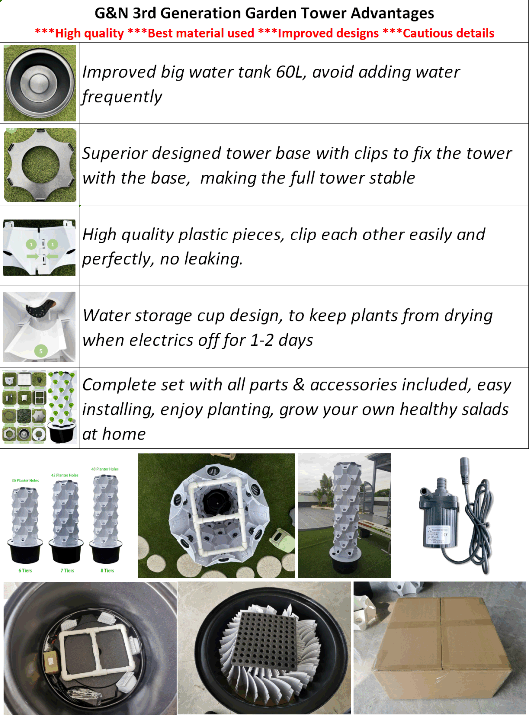 Hydroponics Greenhouse Garden Farm Indoor Plant Vertical Tower Growing Systems