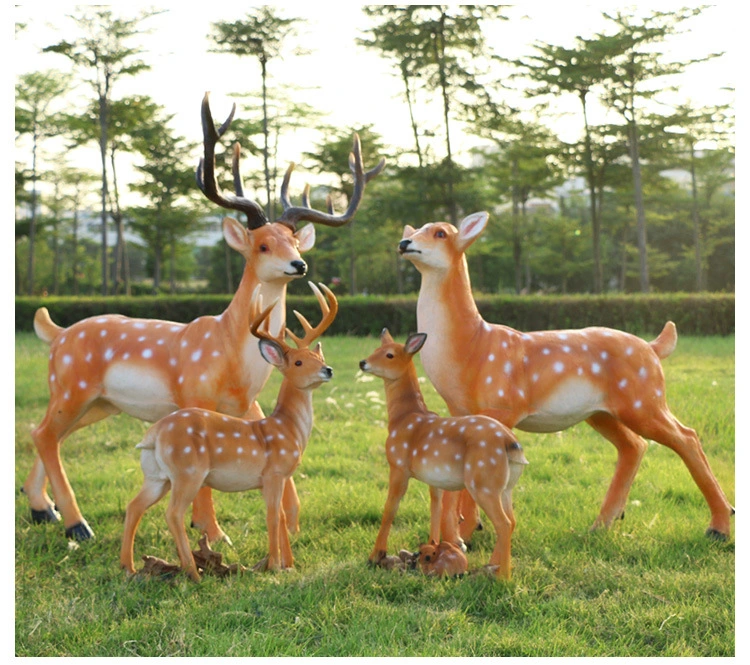 Outdoor Garden Decoration Life Size Resin Fiberglass Deer Statue for Sale