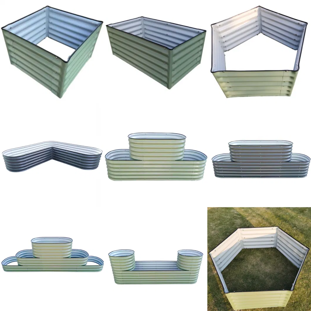 32&quot;Tall 3.5&prime;*2&prime; Raised Garden Bed Outdoor Garden Box Aluminum Zinc Galvanized Planter Box Modular Metal Raised Garden Bed Kit Garden Decoration 2n1-32