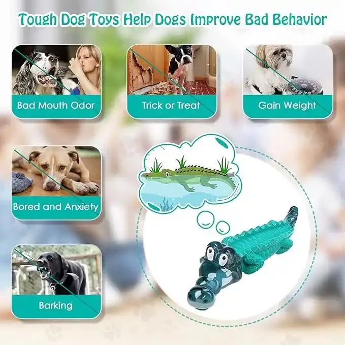 Pet Chew Toy for Dogs Durable Indestructible Chewing Crocodile Tough Dog Toys