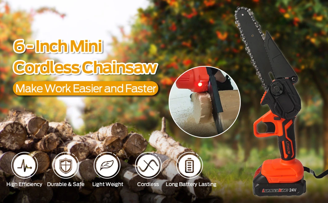 Power Garden Tools Portable Chainsaw Lithium Battery Cordless Mini Electric Chainsaw