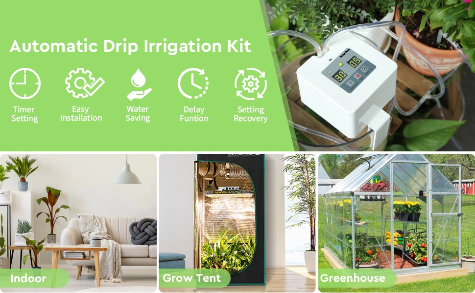 Programmable Auto Drip Irrigation Kit Water Timer Device Automatic Self Watering System for Indoor Garden Plants Watered