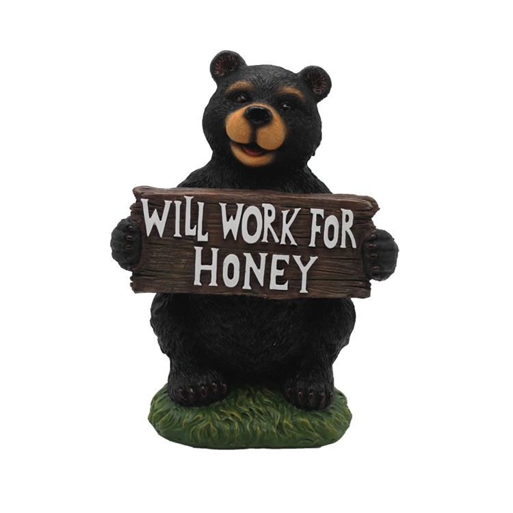 Home Garden Decorative Custom Wild Animals Sculpture Resin Black Bear Statue