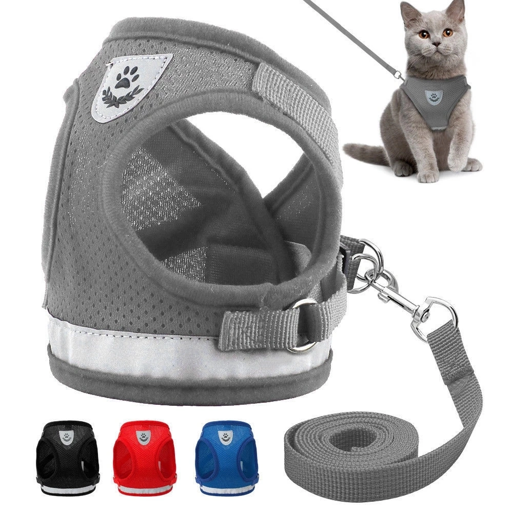 Cat Dog Adjustable Pet Accessories Harness Vest Walking Lead Leash