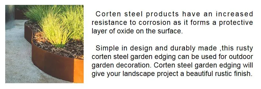Corten Steel Garden Ornaments Metal Rusty Lawn Border Edges