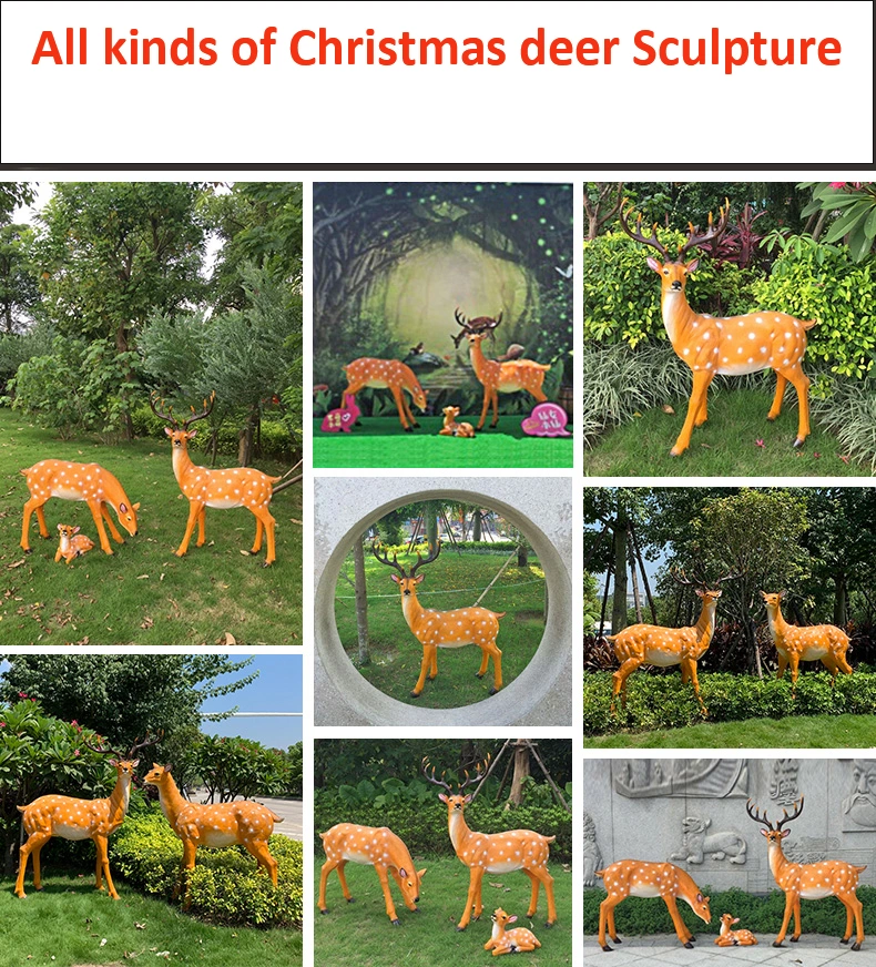 Outdoor Garden Decoration Life Size Resin Fiberglass Deer Statue for Sale