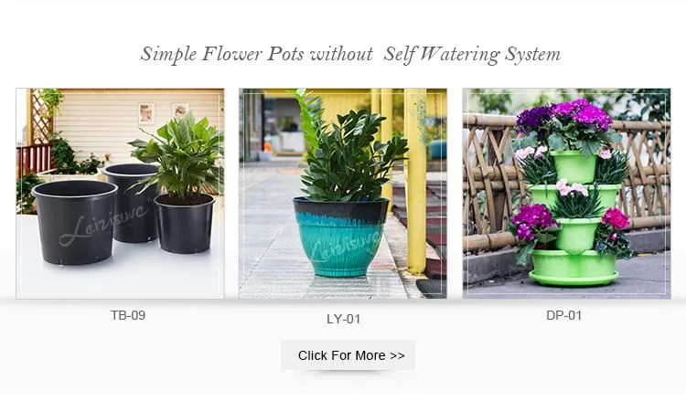 Eco-Friendly Wire Drawing Design Plastic Pots for Plants Wholesale Medium Round Outdoor Planters (SS04 LS-2)