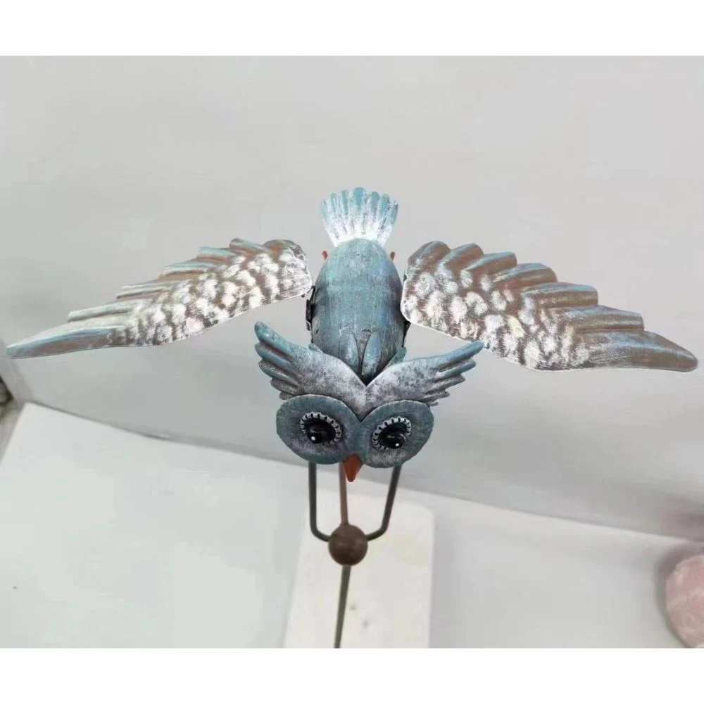 Outdoor Statues Retro Owl Metal Yard Art Ci22844