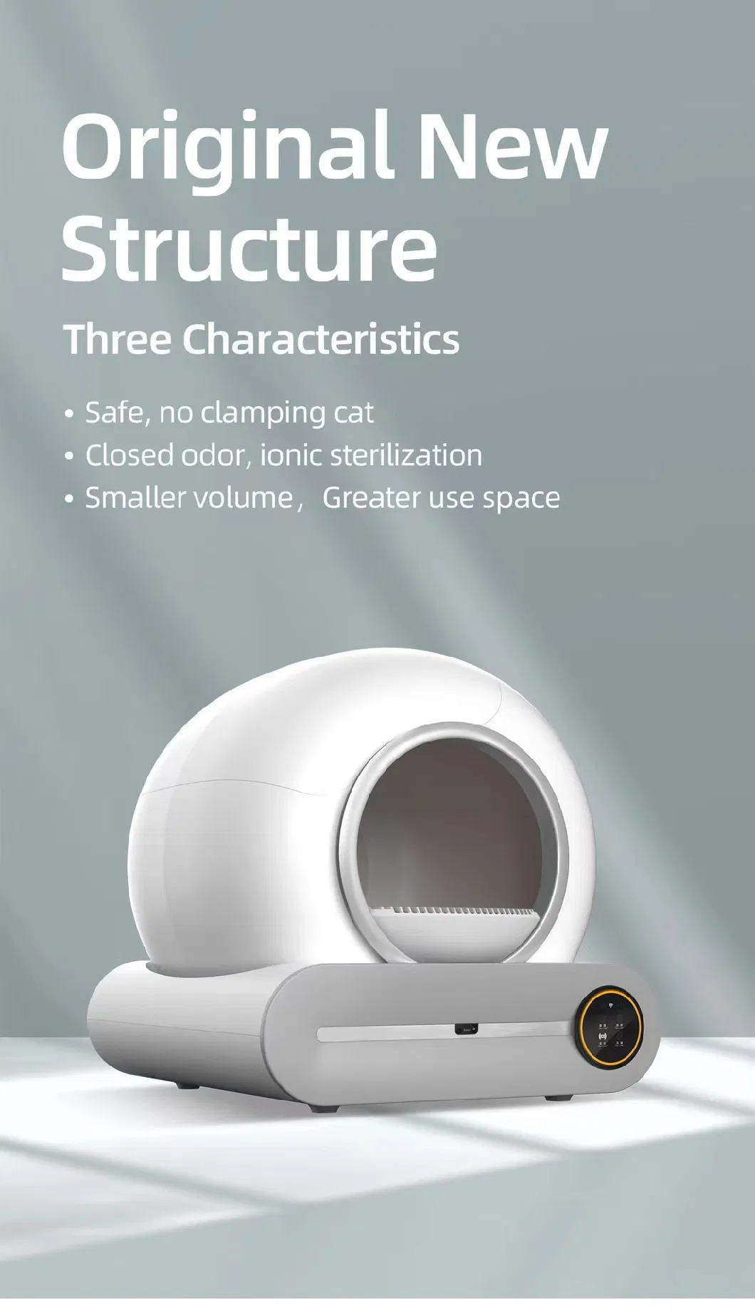 Fast Delivery OEM ODM Customized Logo Modern ABS Plastic Automatic Self Cleaning Cat Litter Box for Multiple Cats