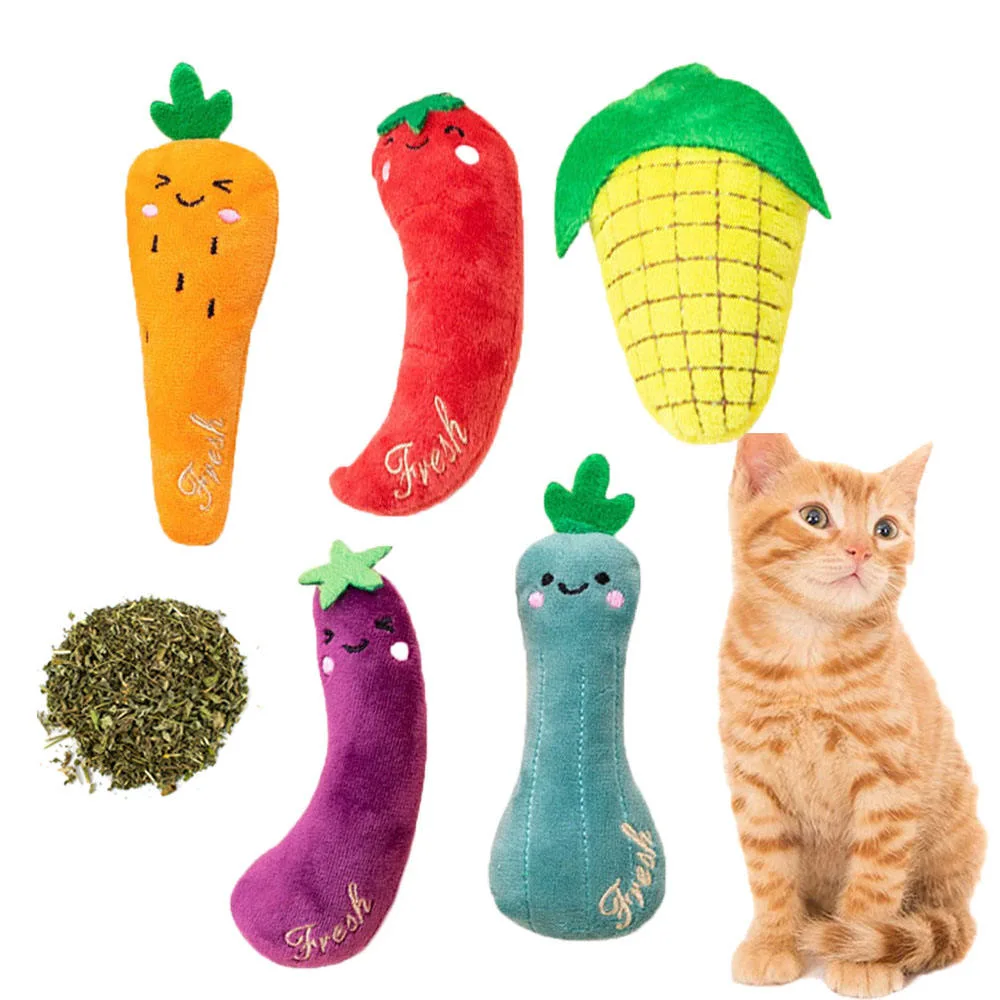 Factory Price Wholesale Mini Cat Toys Cute Stuffed Vegetable Plush Toys with Catnips