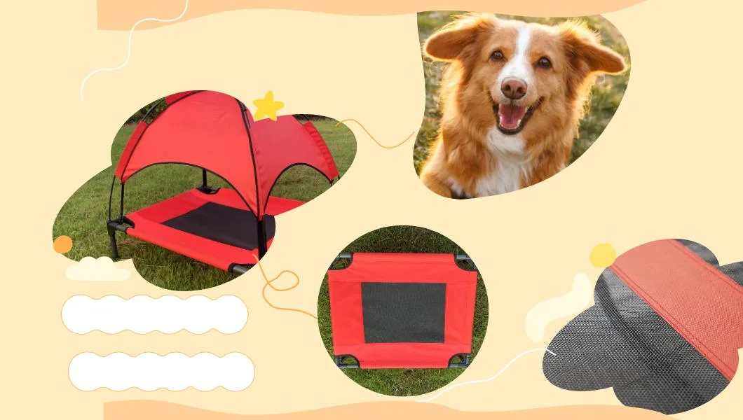 Durable Washable Outdoor Dog Cot Tent-Style Elevated Pet Bed with Canopy Portable Tent