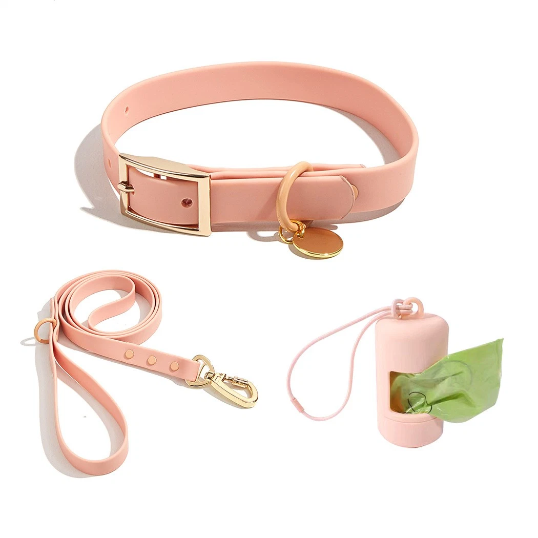 Pet Products PVC Dog Collar Modern Puppy Leash with Poop Bag Set